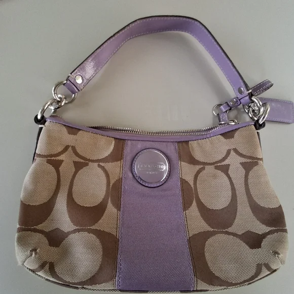 Coach Purple and Tan Women's Bag - Picture 1 of 1